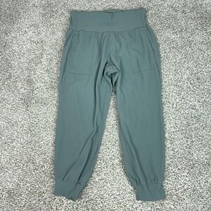 Athleta Pants Womens 1X Green Salutation Rib Jogger High Rise Yoga Workout Gym